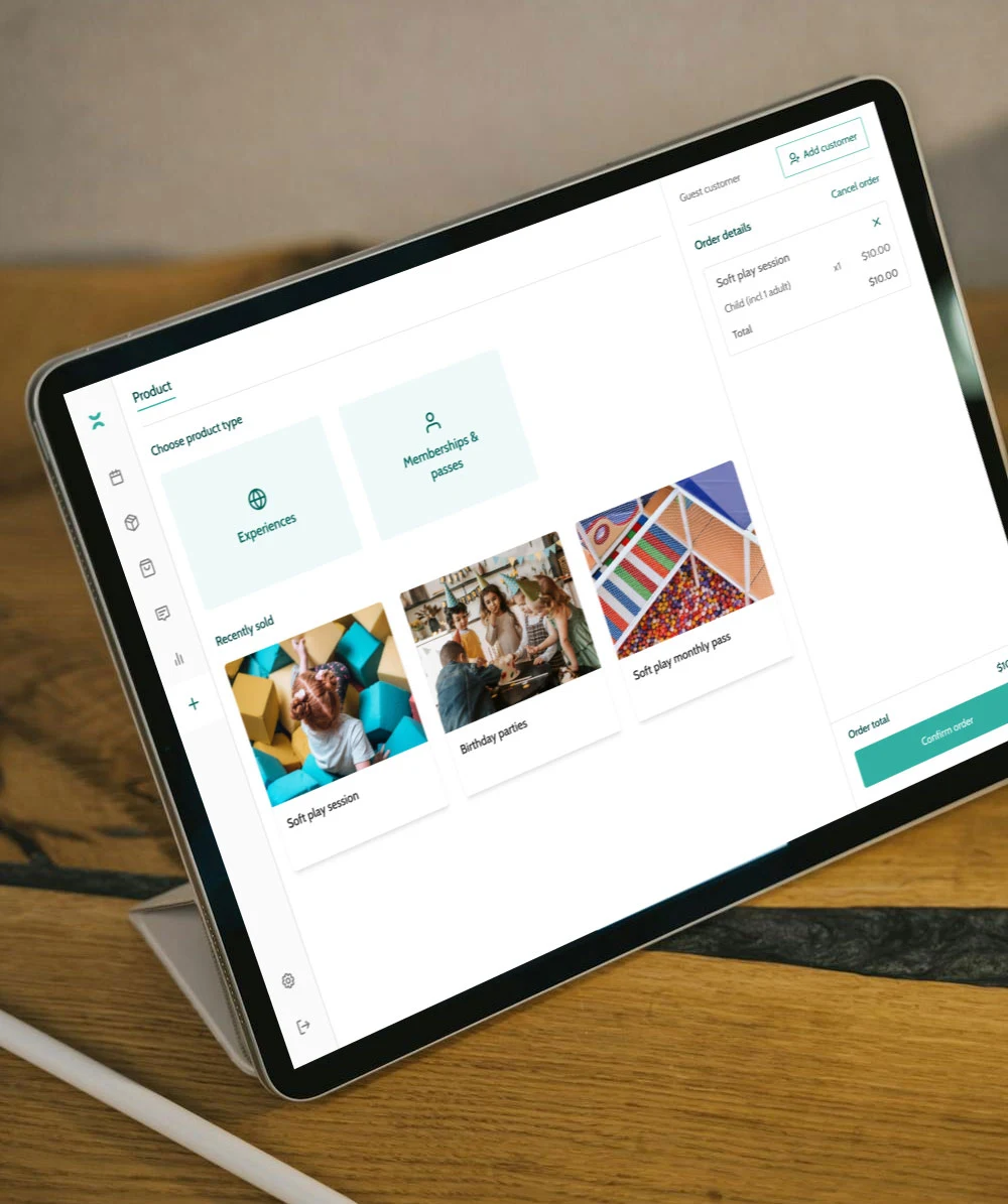 The online dashboard on Beyonk's Soft play ticketing system